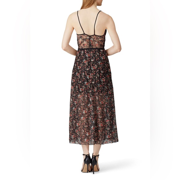 Allen Schwartz Eden Bustier Midi Dress Floral Lace Whimsigoth Size 6 - Picture 2 of 15